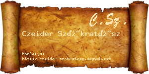 Czeider Szókratész névjegykártya